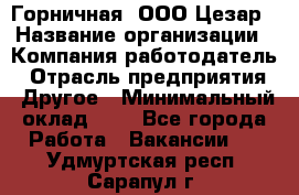 Горничная. ООО Цезар › Название организации ­ Компания-работодатель › Отрасль предприятия ­ Другое › Минимальный оклад ­ 1 - Все города Работа » Вакансии   . Удмуртская респ.,Сарапул г.